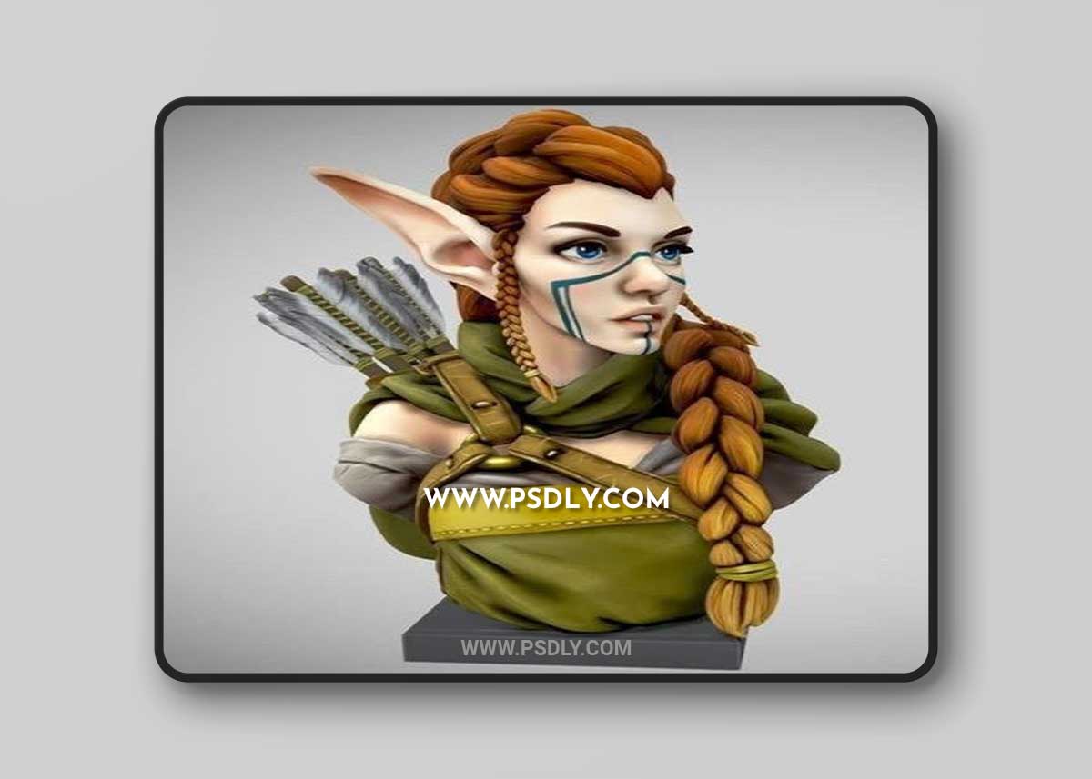 Elf Archer Bust 2.0 and Hope (Ko-Hana) 3D Model