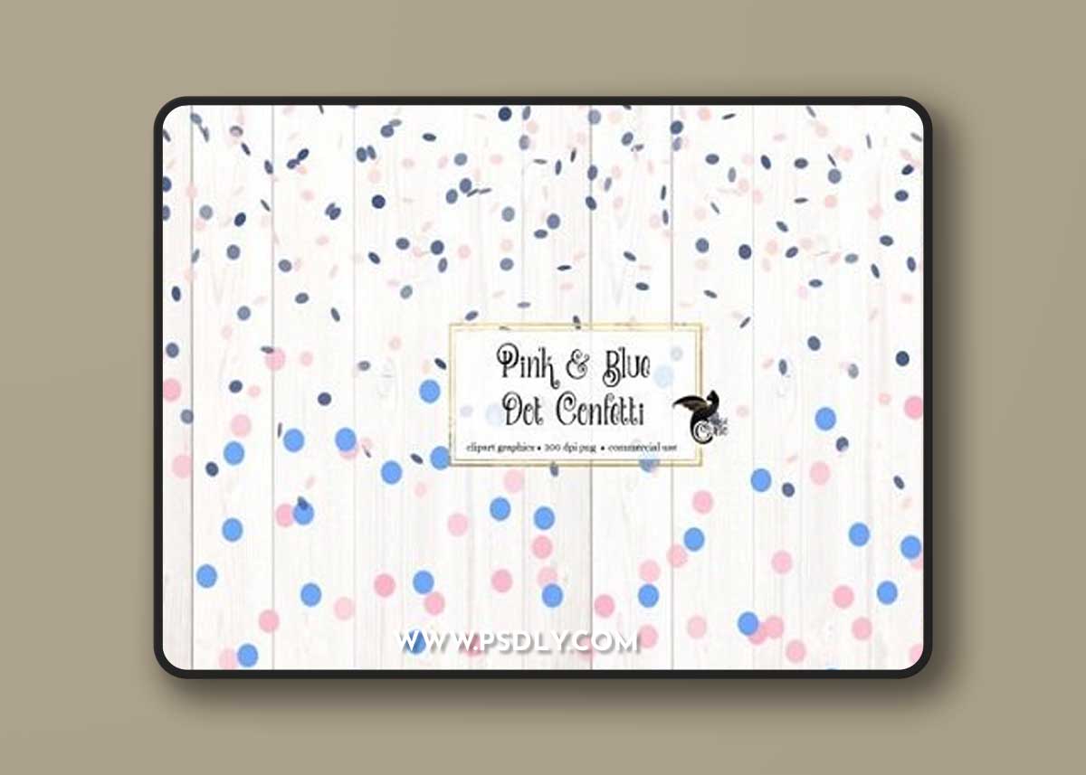Pink and Blue Dot Confetti Graphics
