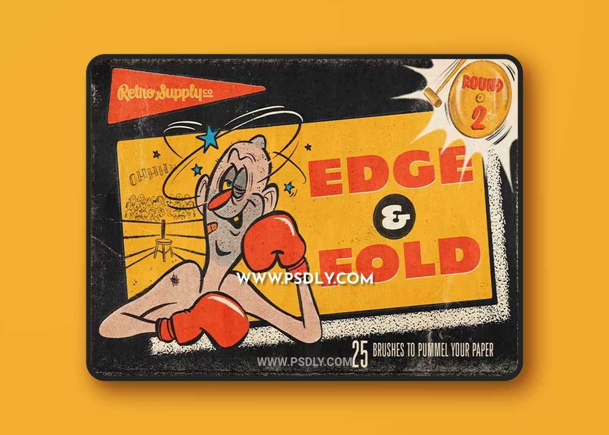 RetroSupply - Edge & Fold Distressor Brushes for Photoshop