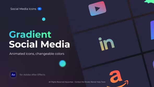 Videohive Animated Gradient Social Media Icons 38326740