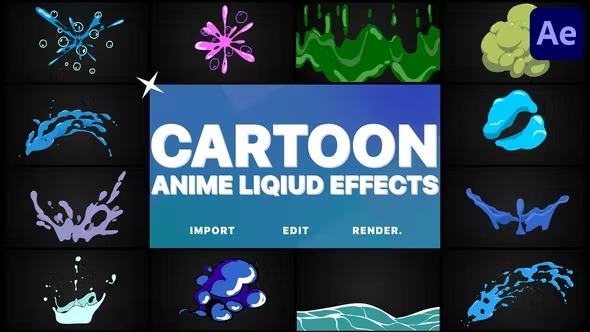 Videohive Cartoon Anime Liquid Effects | After Effects 38665455