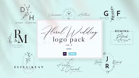 Videohive - Floral Wedding Logo Vol. 4 - 38726070