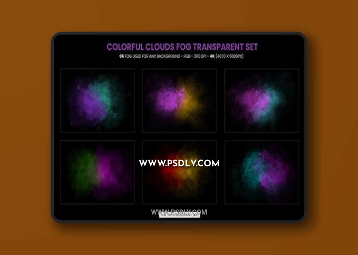 Colorful fog, smoke effect overlay background