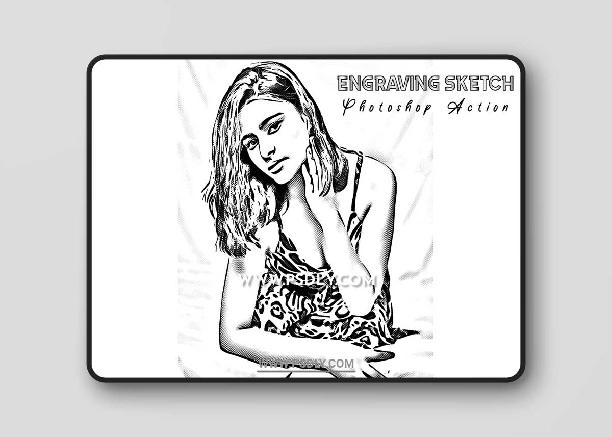 CreativeMarket - Engraving Sketch Photoshop Action 7492971