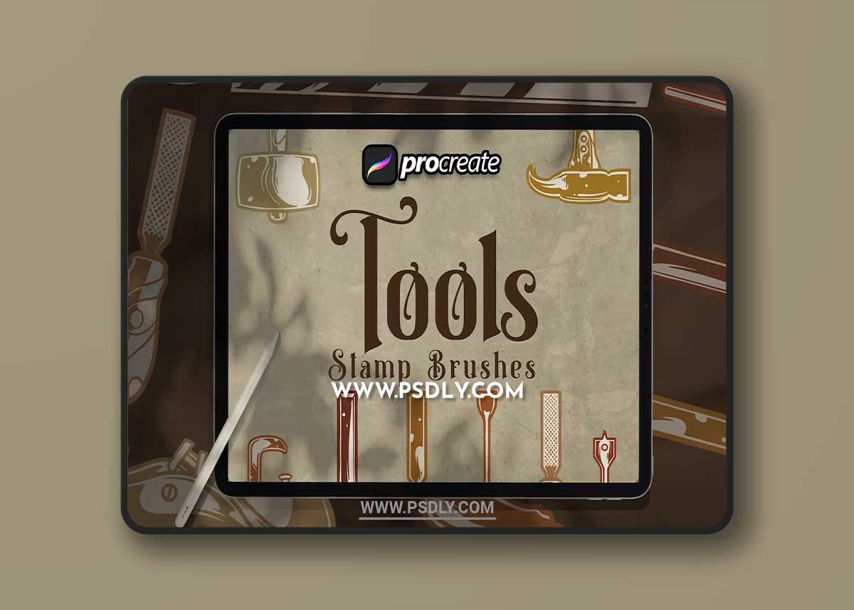 Dansdesign Craftsman Tool Brush Stamp Procreate GUKNXVK