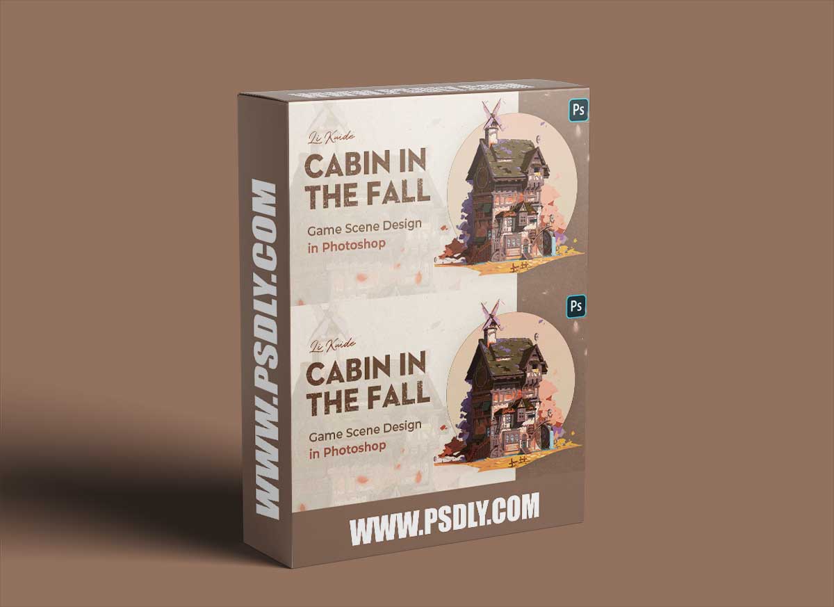 Game Scene Design in Photoshop - Cabin in the Fall with Li Kuide