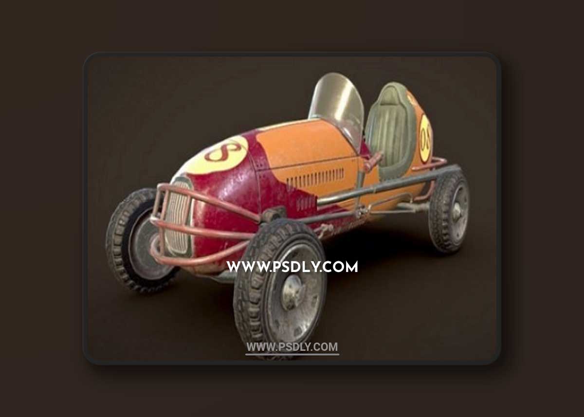 Old racing car 3D Model
