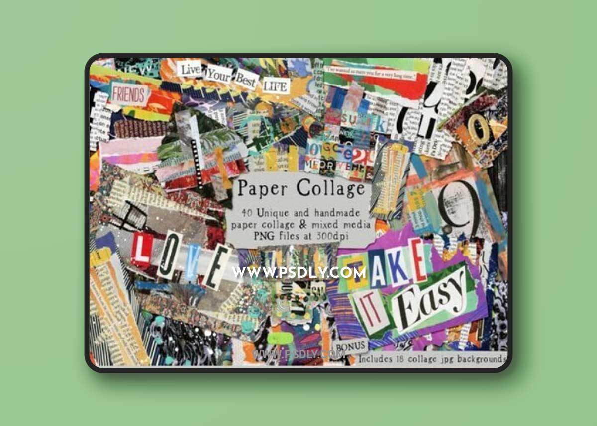 Paper Collage Graphics and Backgrounds