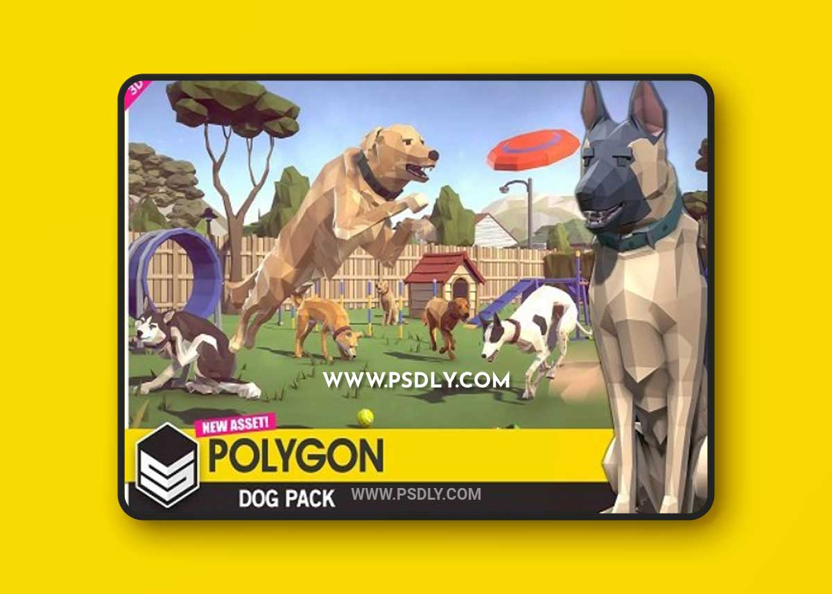 Unity Asset - POLYGON - Dog Pack Low Poly 3D Art by Synty