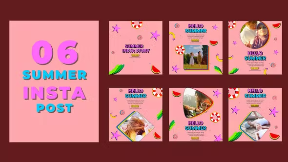 Videohive Summer Coming Instagram Social Media Post 39216068