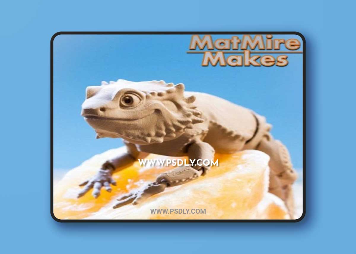 Bearded Dragon Articulated Toy, Print-In-Place Body, Snap-Fit Head, Cute Flexi