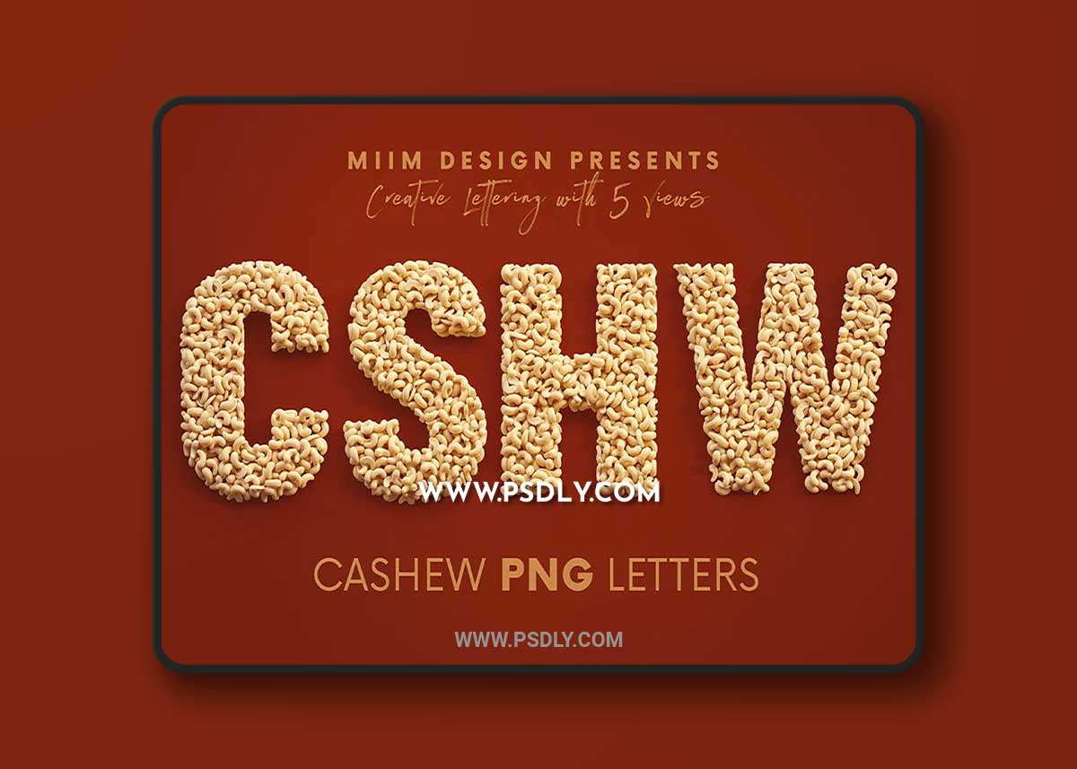 CreativeMarket - Cashew Nuts - 3D Lettering 7545672
