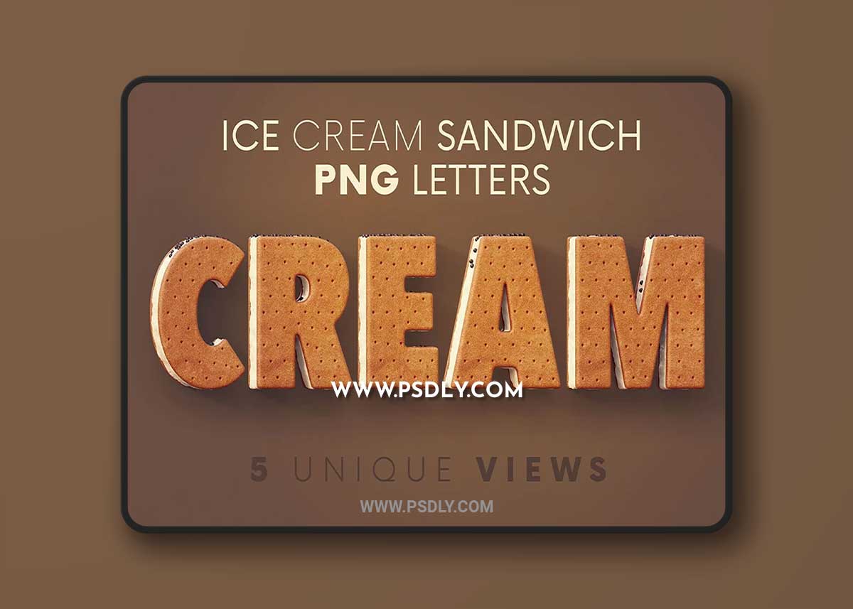 CreativeMarket - Ice Cream Sandwich - 3D Lettering 7546576
