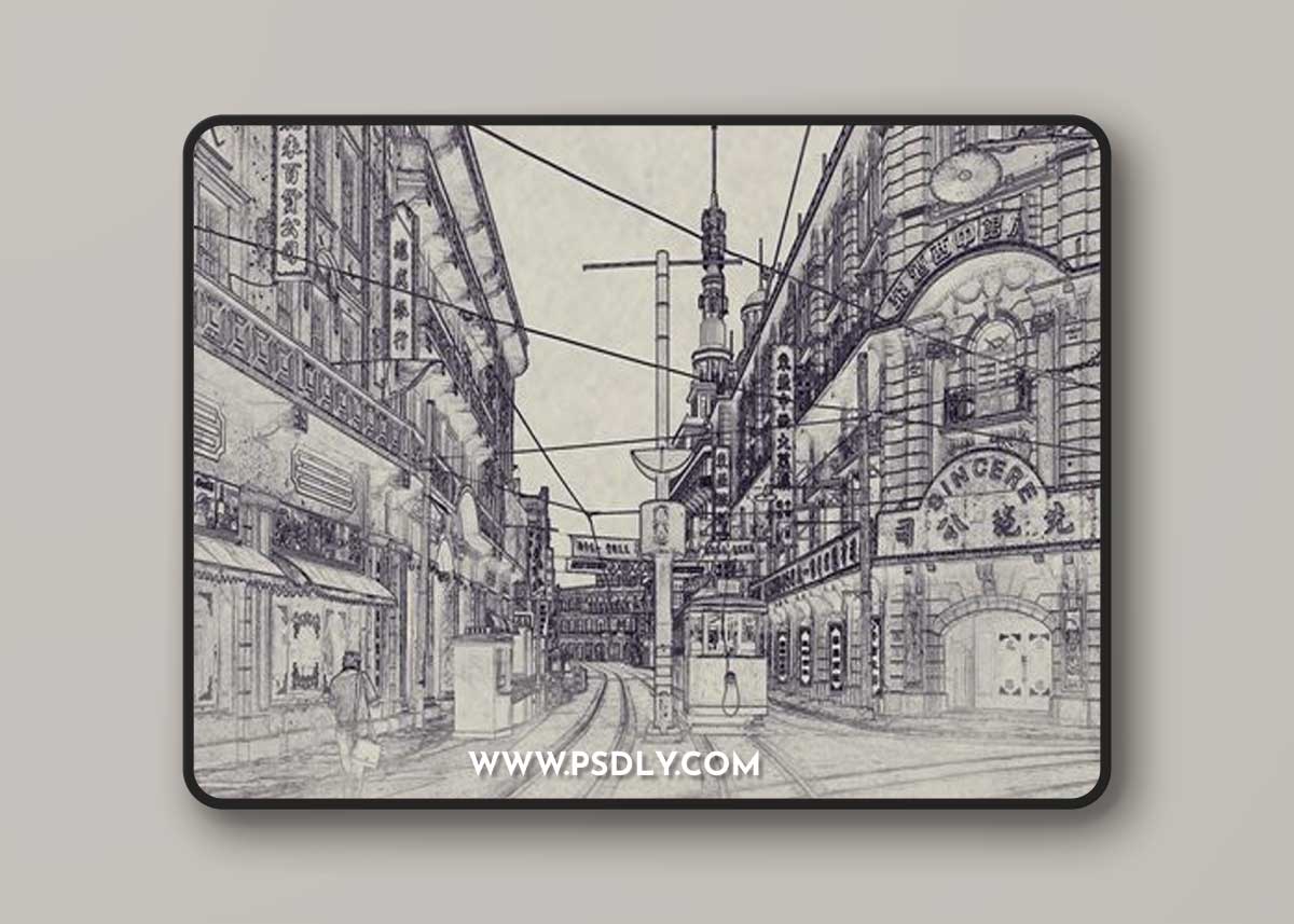 Sketch Art Photoshop Action P5GFQFE