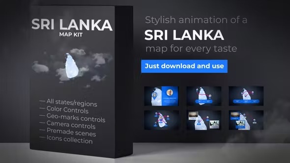 Videohive Sri Lanka Map - Democratic Socialist Republic of Sri Lanka Map Kit 39340697
