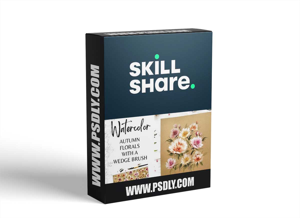 Watercolor: Autumn florals with a wedge brush