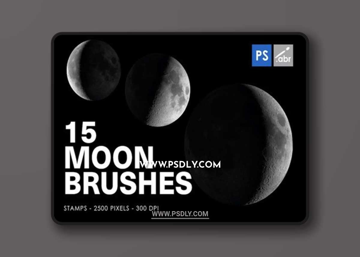 15 Moon Photoshop Stamp Brushes 7VLZA97