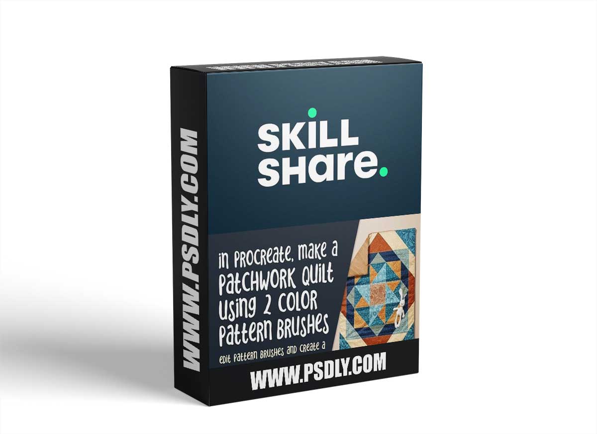 Create a Quilt with 2 Color Pattern Brushes and a Brush Master, 15 Brushes, and a Quilt Template