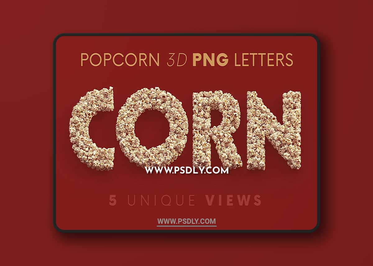 CreativeMarket - Popcorn - 3D Lettering 7824345