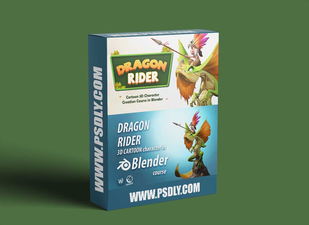 Dragon Rider 3D cartoon character in Blender Course