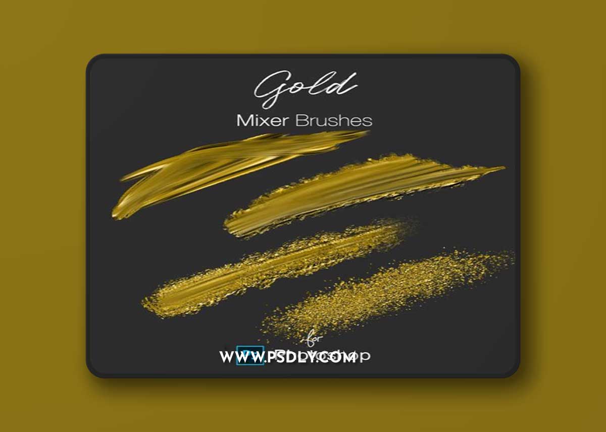 Liquid Gold Mixer Brushes for Photoshop