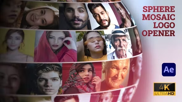 Videohive Sphere Mosaic Logo Opener 40441040