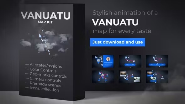 Videohive Vanuatu Map - Republic of Vanuatu Map Kit 40308247