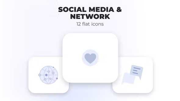 Videohive Social Media & Network - Flat Icons 39987964