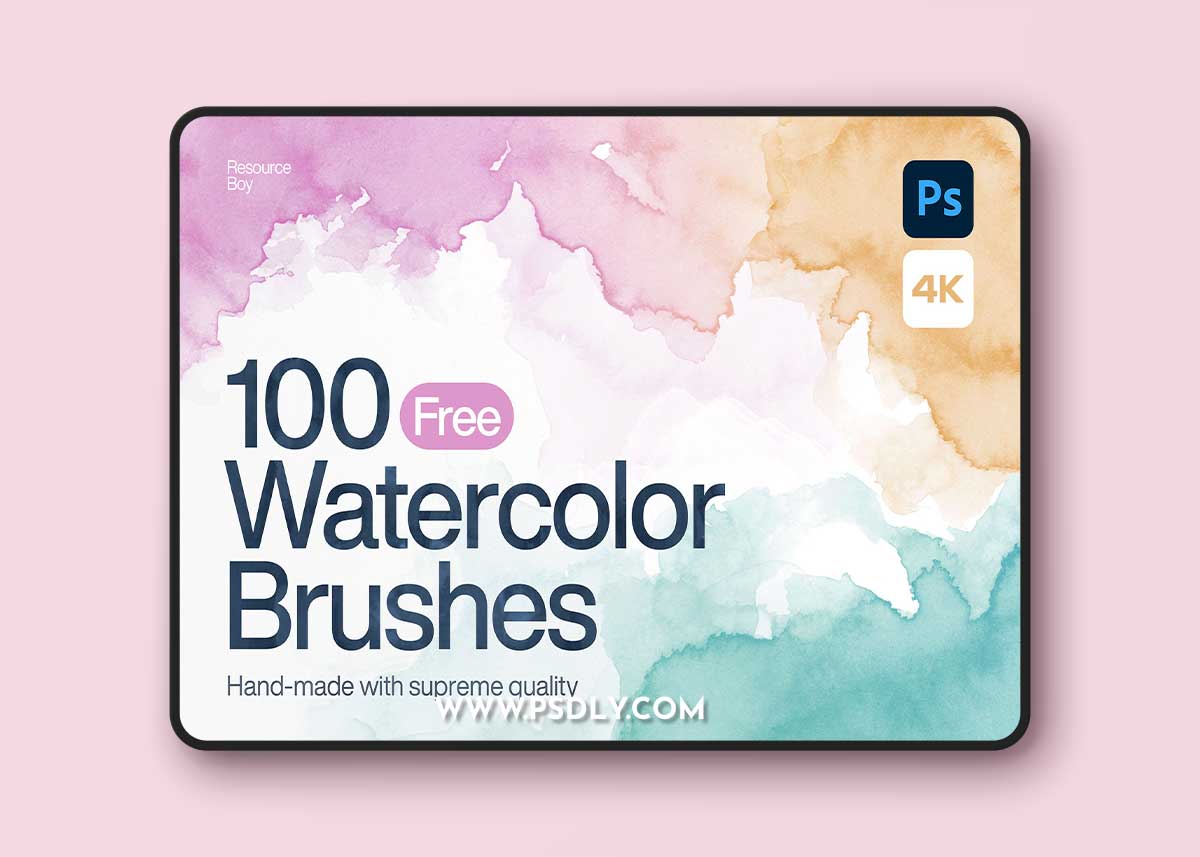 100 Watercolor Photoshop Brushes