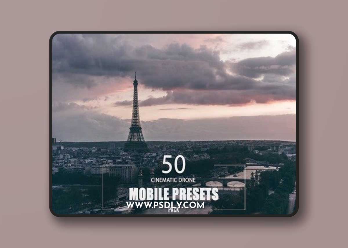 50 Cinematic Drone Mobile Presets Pack