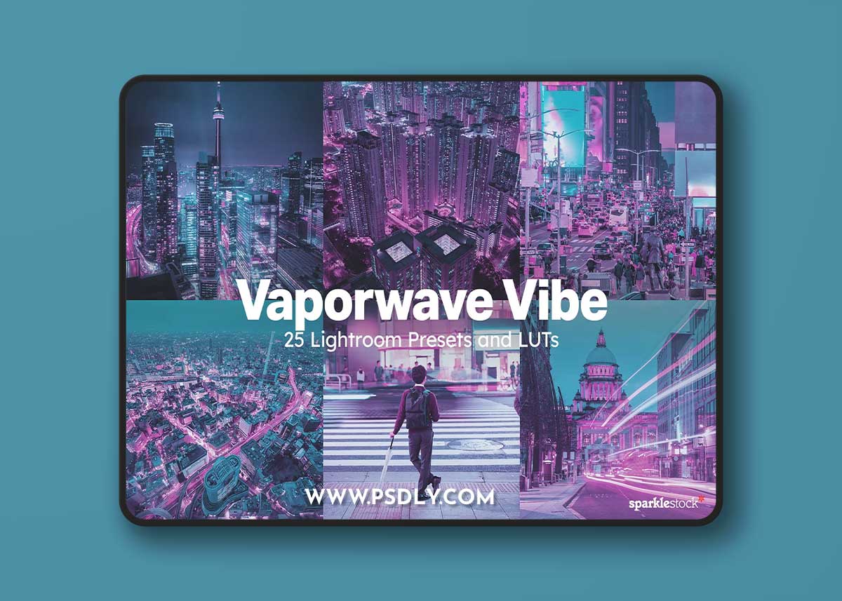 CreativeMarket - 25 Vaporwave Vibe Lightroom Presets 10341252