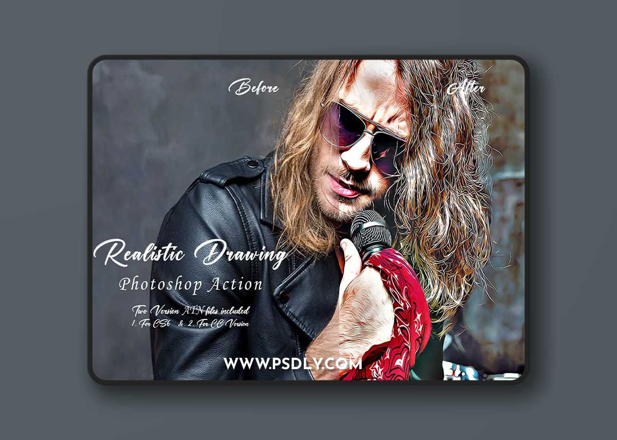 Creativemarket - Realistic Drawing Photoshop Action 10919378