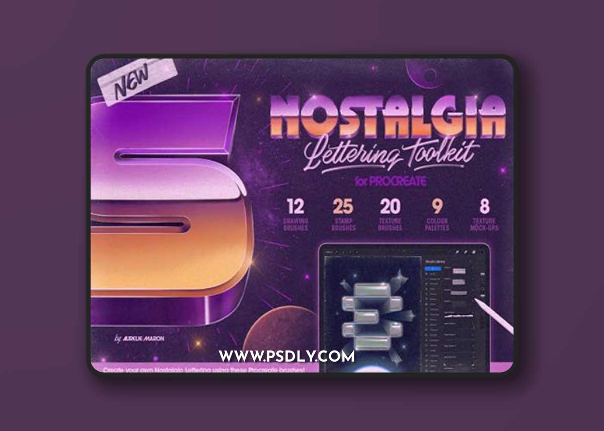 Nostalgia Lettering Toolkit for Procreate