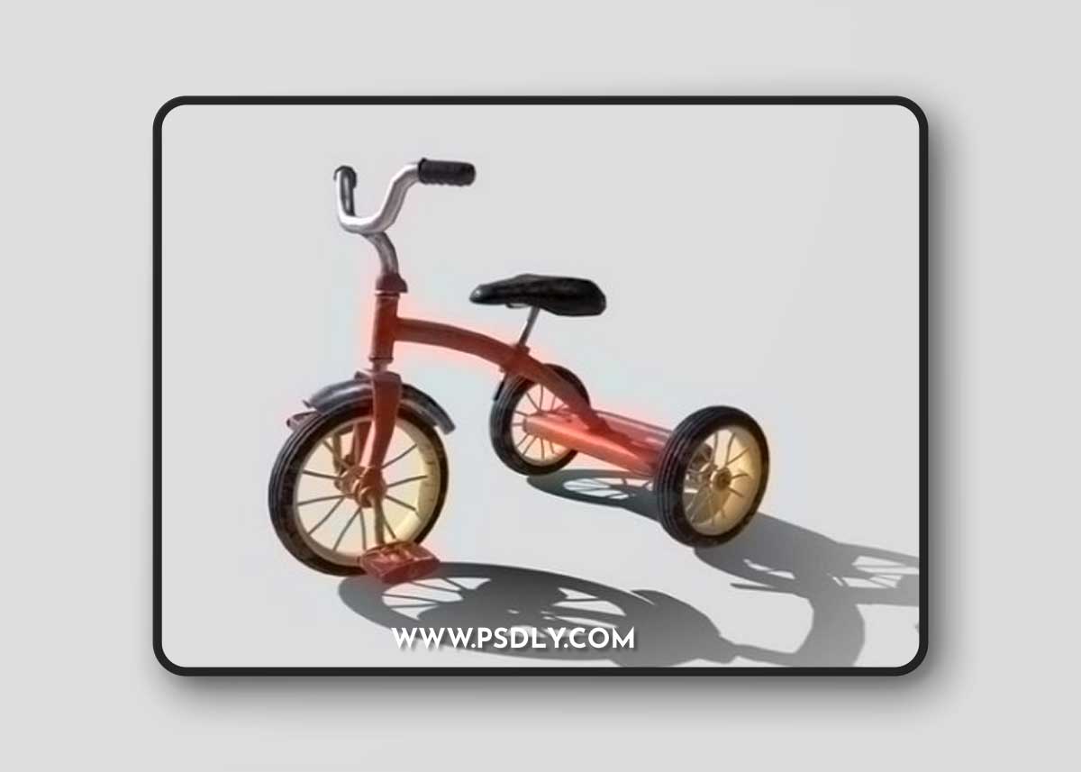 Old Tricycle PBR 3D Model