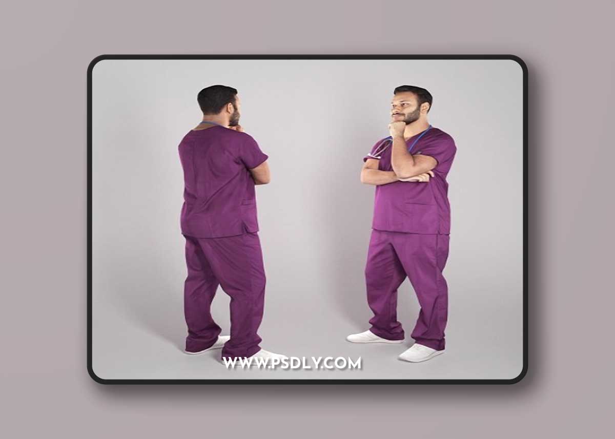 Pensive young medical doctor 305 3D Model