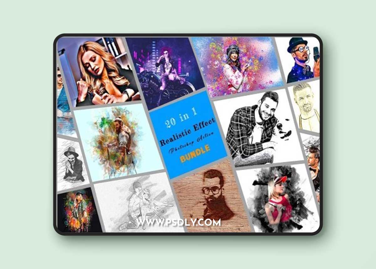 Realistic Effect Photoshop Action Bundle
