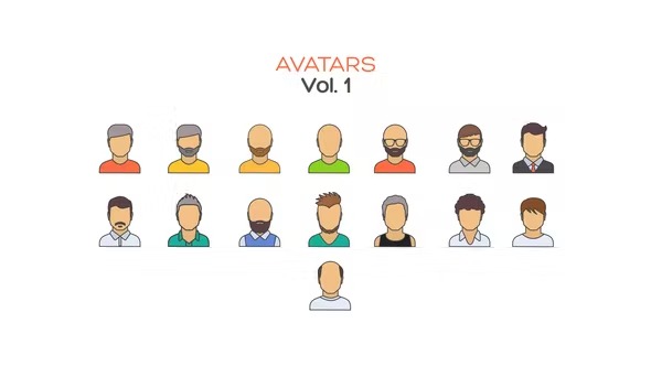 Videohive Avatar Line Icons Vol.1 40330780