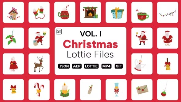 Videohive Christmas Lottie Files Vol. I 40871165