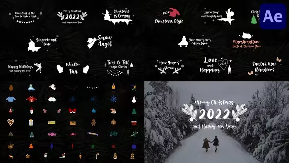 Videohive Christmas Titles And Animated Icons for After Effects 41741099