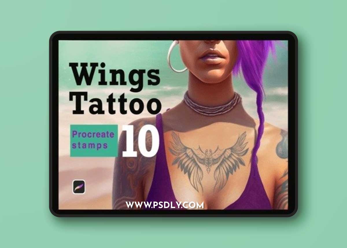 Wings Procreate Brush Set, Stamps