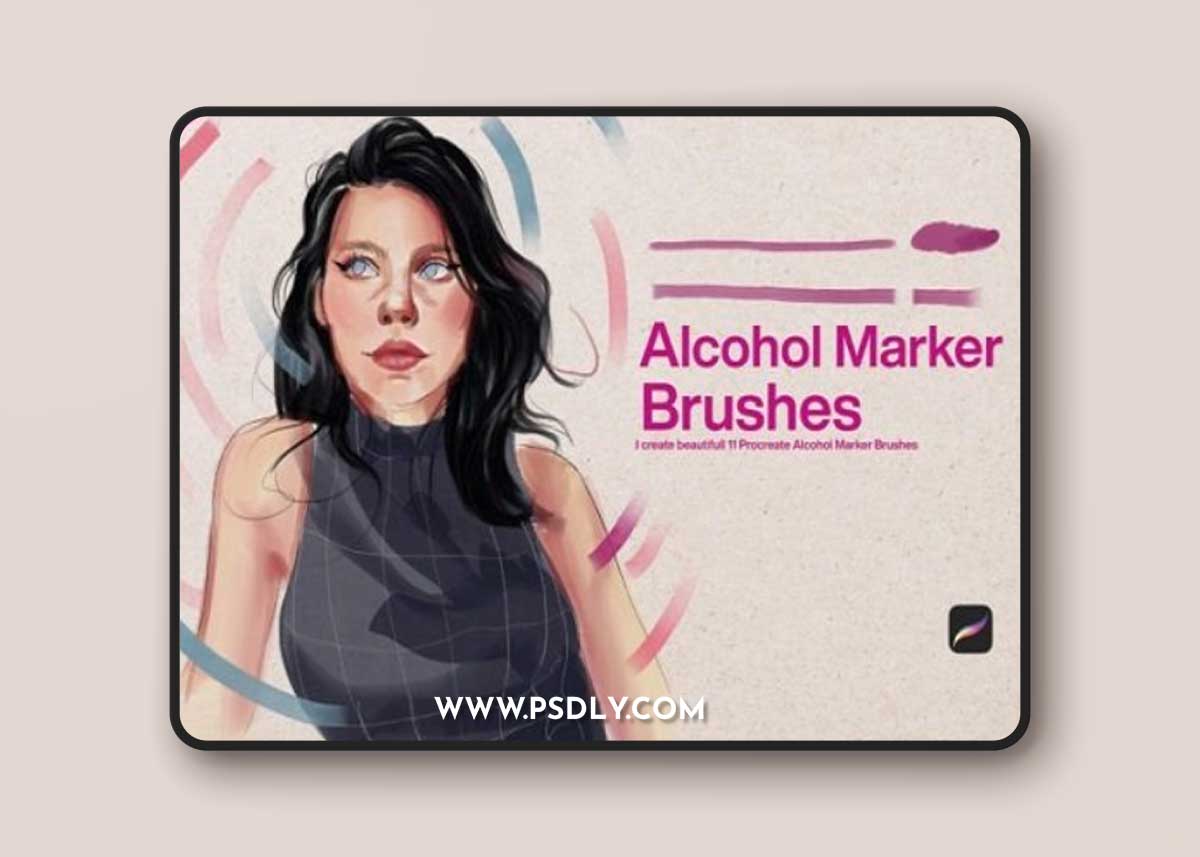 10 Alcohol Marker Brushes Procreate