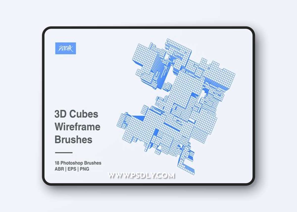 3D Cubes Wireframe Brushes TLZQB29