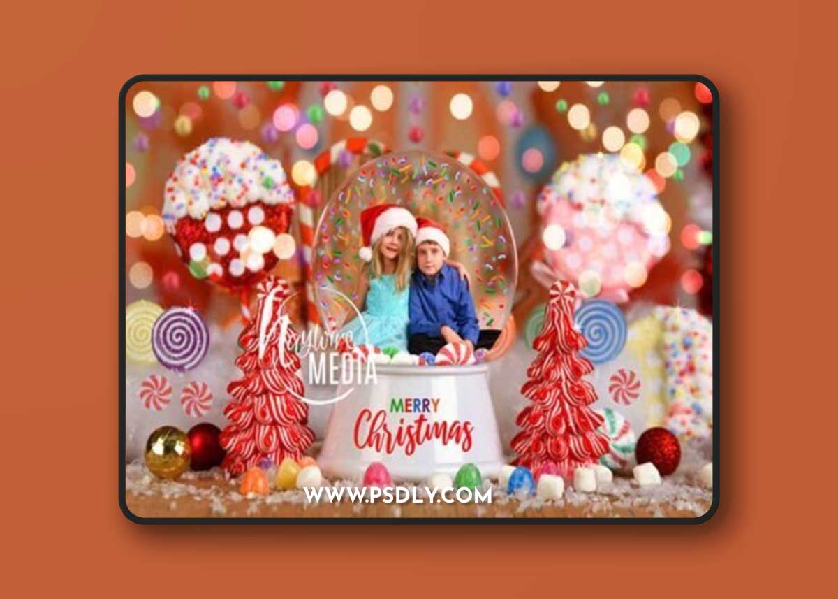 Christmas Gingerbread Snow Globe Digital