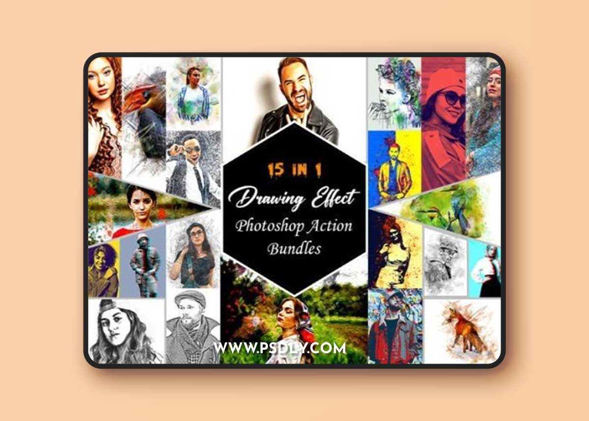 Creativemarket - Drawing Effect Photoshop Action Bundles