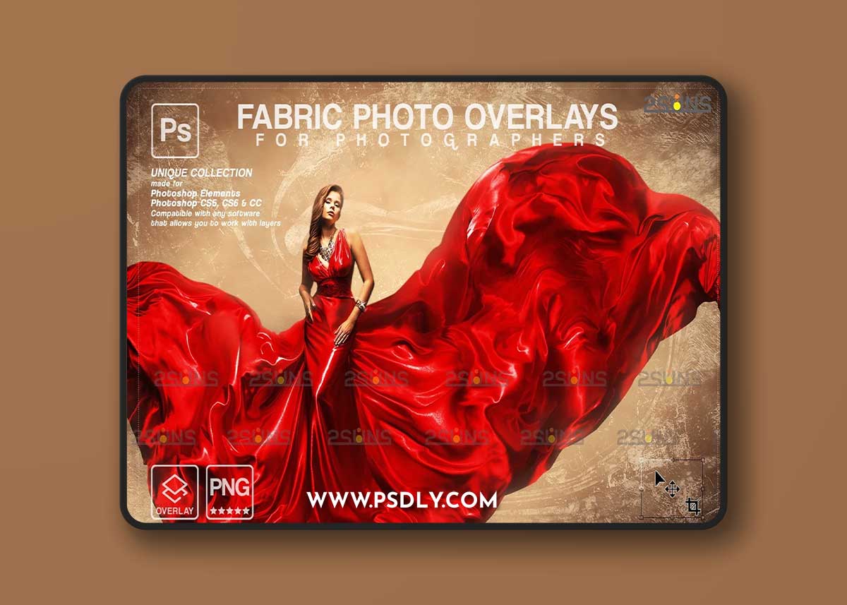 Creativemarket - Flying Fabric Photoshop Overlays Waving 10956651