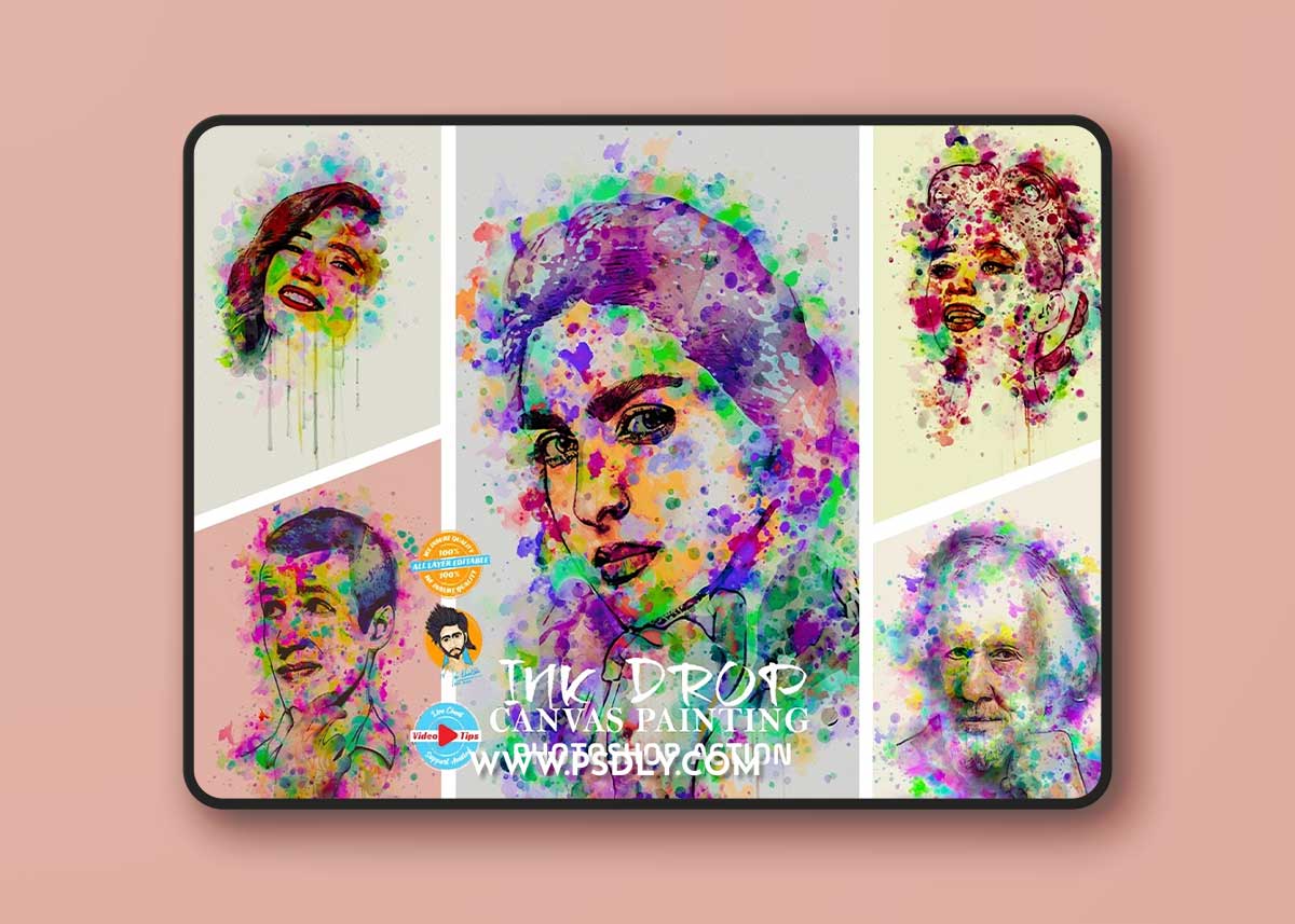 Creativemarket - Ink Drop Painting Photoshop Action 6802788