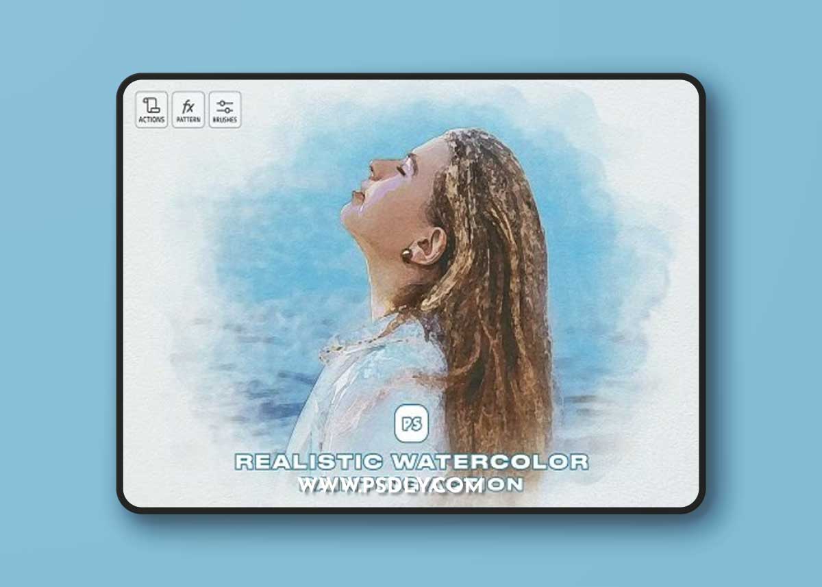 Realistic Watercolor Painting Action EQFTBF8