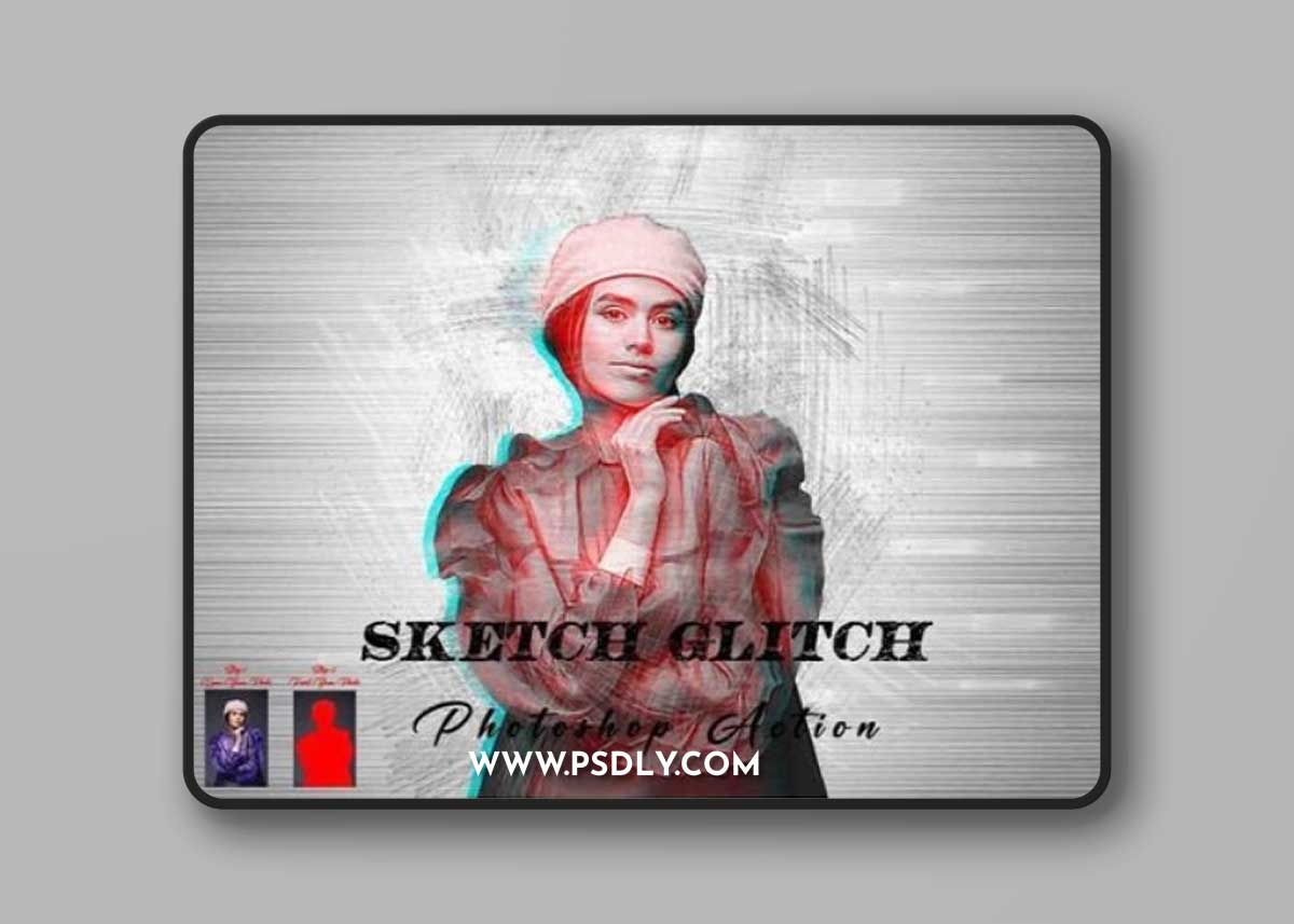 Sketch Glitch Photoshop Action