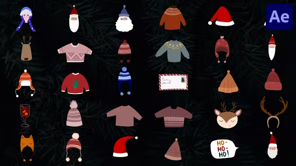 Videohive Christmas Hats And Masks for After Effects 42313412