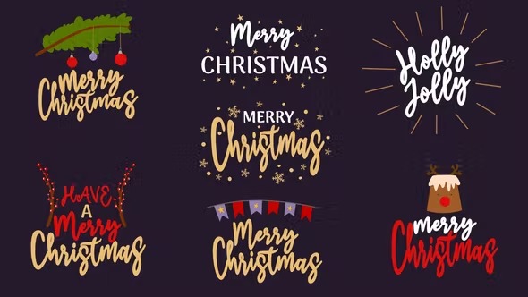 Videohive Christmas Titles Pack 8 in 1 41933977